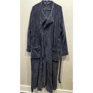 David Archy Daniel Buchler Soft Plush Waist Tie Robe in Blue Gray Size XL